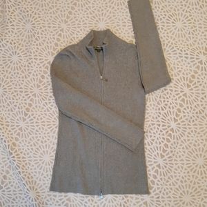 Eddie Bauer Zip Front Gray Cardigan